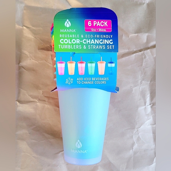 🆕️Manna Hydration 12oz Reusable Color Changing Tumber Set⭐️6pk RAINBOW - Picture 8 of 10